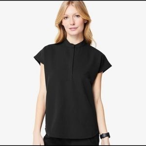 Figs Womens XXL Rafaela Oversized Scrub Top Black